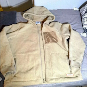 Simple men’s hooded heavy weight fleece barn chore jacket sz xl